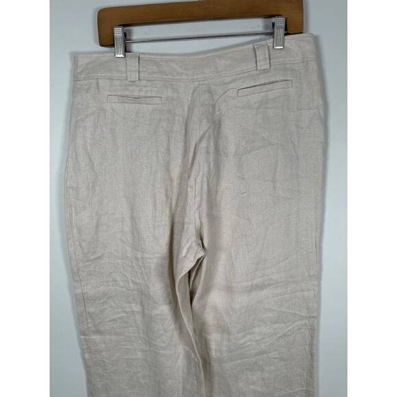 Antonelle Linen Wide Leg Pants Trouser Size FR 44/ US 34 Beige Tan - Picture 5 of 7